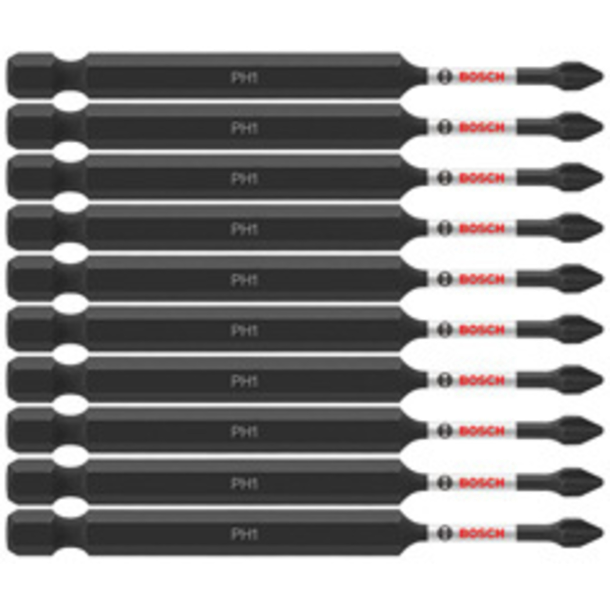Bosch Impact Tough Power Bits — 3.5in. Length, Phillips #1, 10-Pc. Bulk Pack, Model# ITPH135B